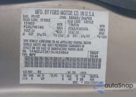 2003 Ford Explorer Xlt from USA, damaged, VIN 1FMZU73K13UA24866